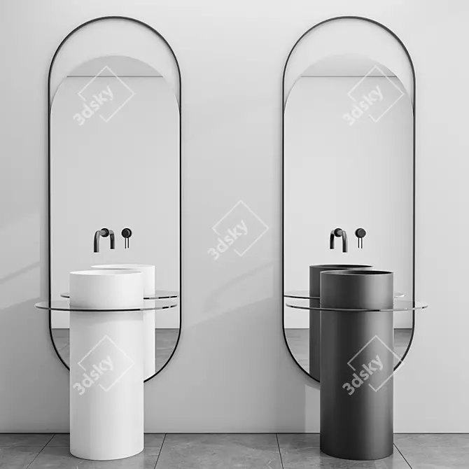  Rexa Freestanding Washbasin 3D Model 3D model image 1