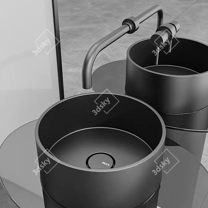  Rexa Freestanding Washbasin 3D Model 3D model image 3