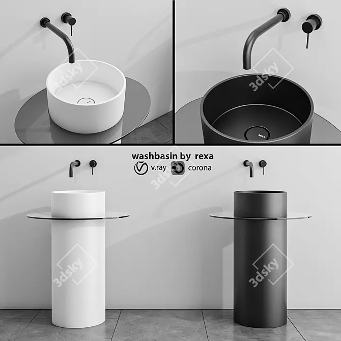  Rexa Freestanding Washbasin 3D Model 3D model image 11