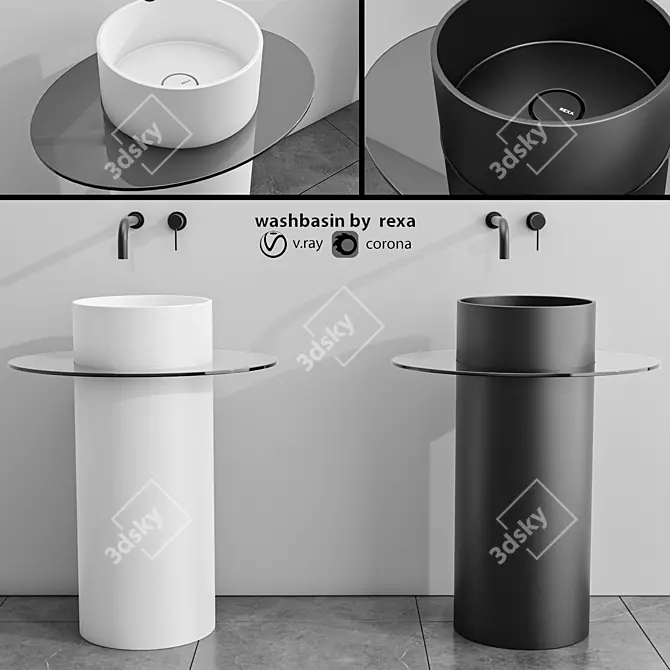  Rexa Freestanding Washbasin 3D Model 3D model image 12