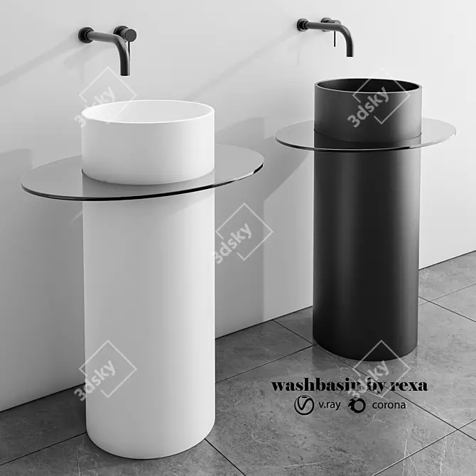  Rexa Freestanding Washbasin 3D Model 3D model image 15