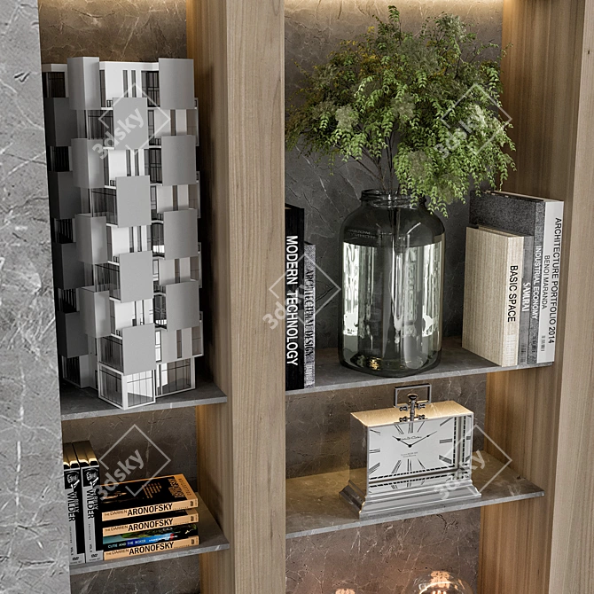  Modern TV Wall Unit Design 3D model image 2