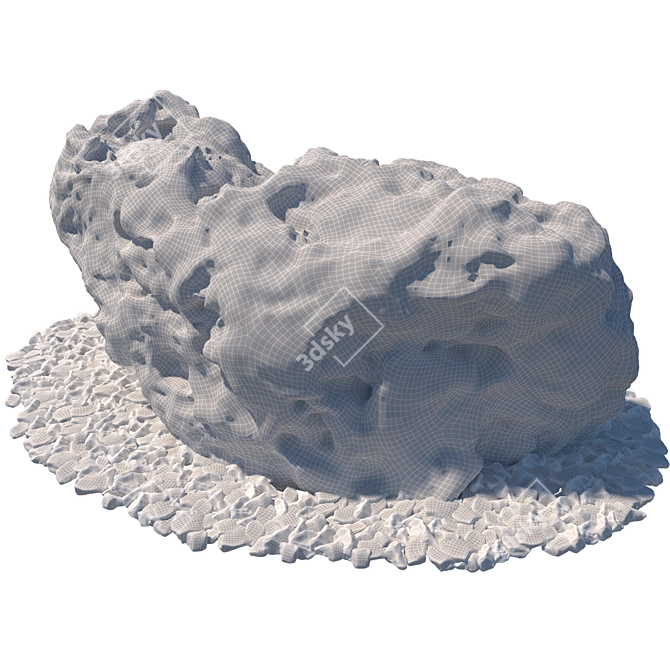 Landscape Stone Set for Park 3D model image 7