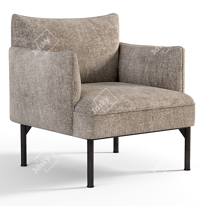 Sleek Modern Penn Chair 3D model image 3