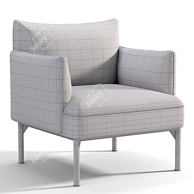 Sleek Modern Penn Chair 3D model image 5