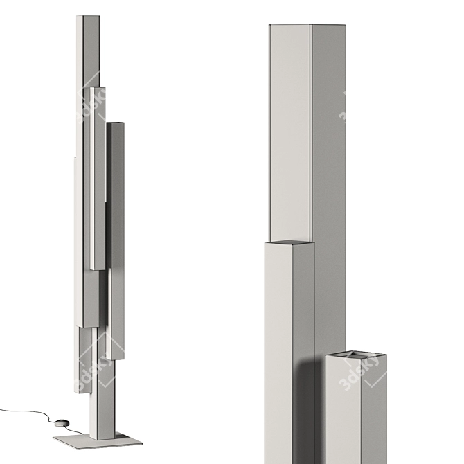 Sleek Metal Manhattan Sculpture 3D model image 2