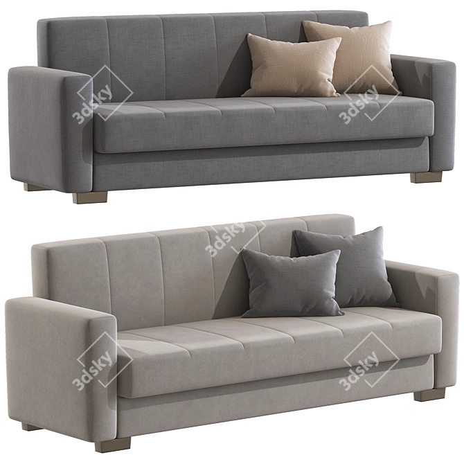 Modern Convertible Sofa Bed 3D model image 1