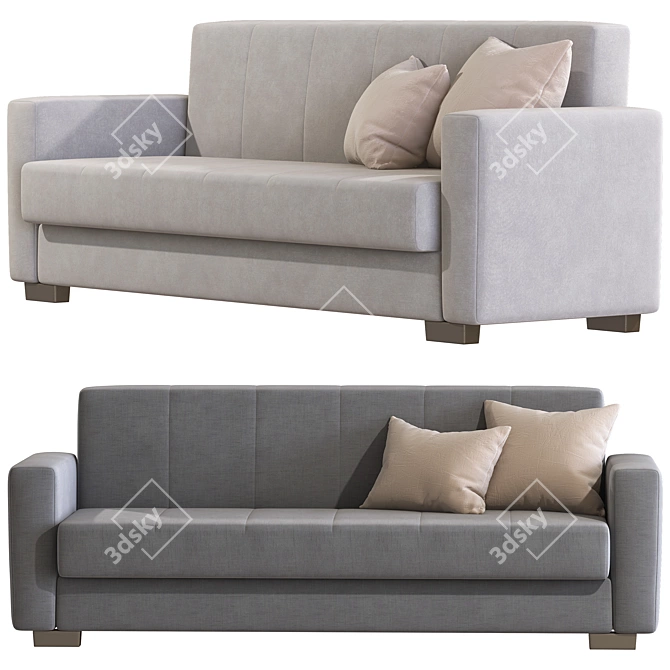 Modern Convertible Sofa Bed 3D model image 2