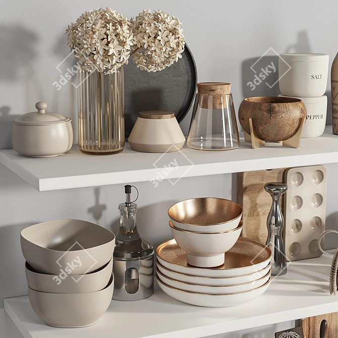 High-Quality Kitchen Accessories Set 3D model image 3
