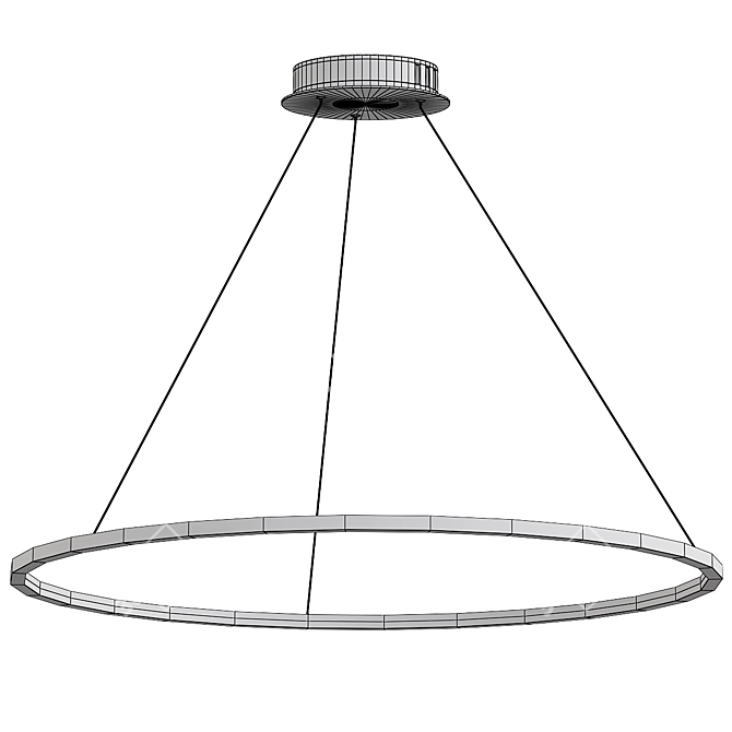 Modern Chandelier Rings 3D Model 3D model image 2