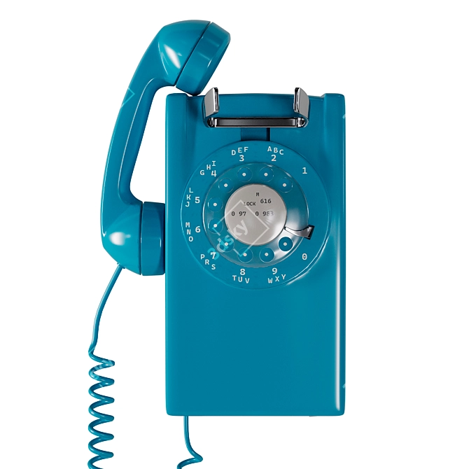 Vintage Smooth Retro Telephone 3D model image 1