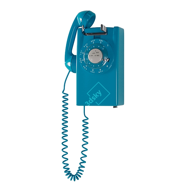 Vintage Smooth Retro Telephone 3D model image 2