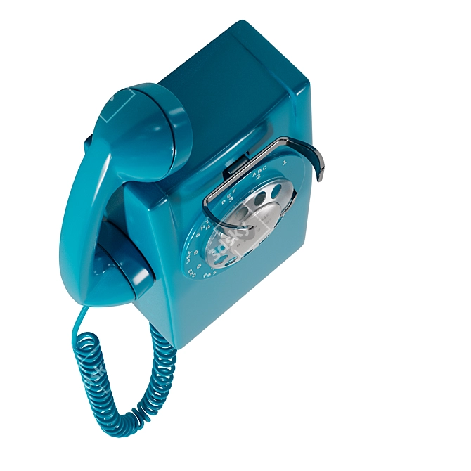 Vintage Smooth Retro Telephone 3D model image 3