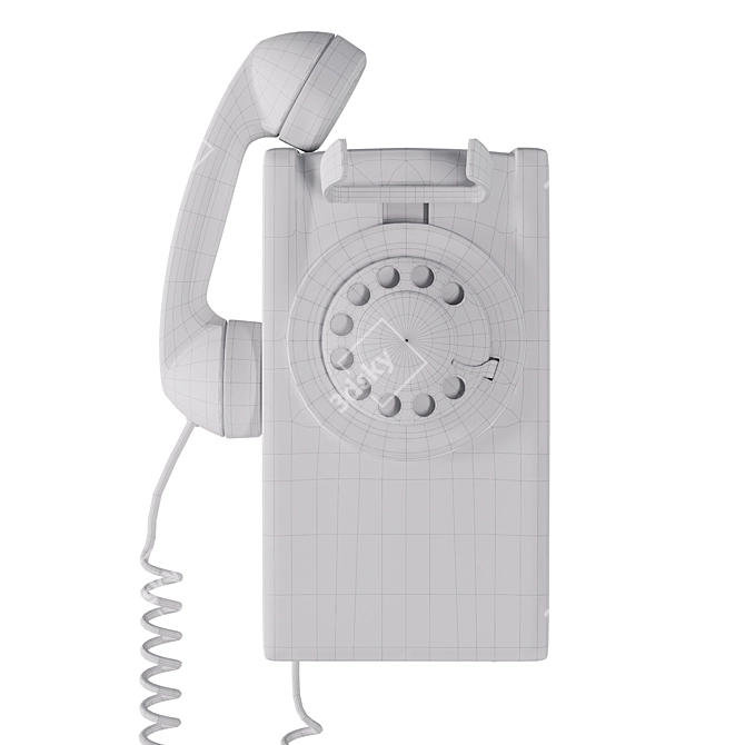 Vintage Smooth Retro Telephone 3D model image 7