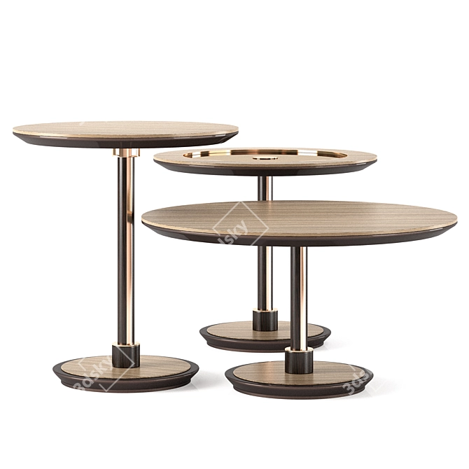 Sleek Sister Center Tables Set 3D model image 2