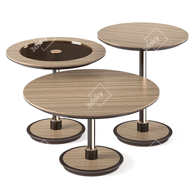 Sleek Sister Center Tables Set 3D model image 3