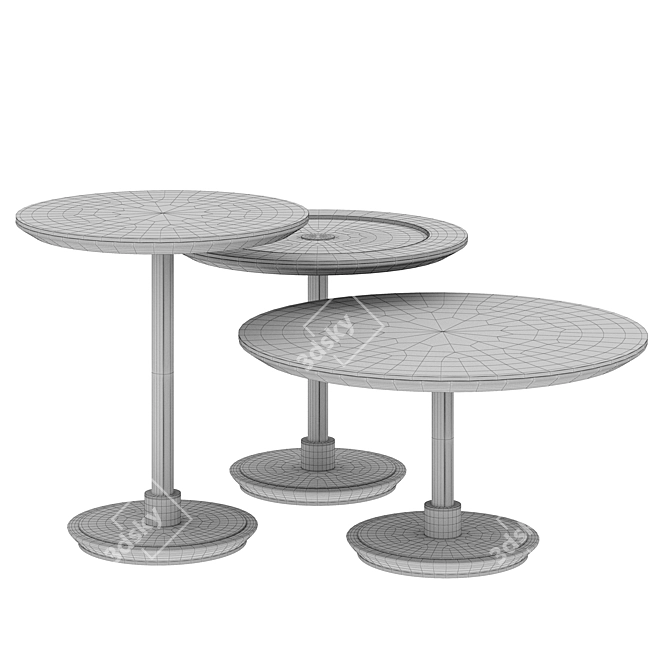 Sleek Sister Center Tables Set 3D model image 4