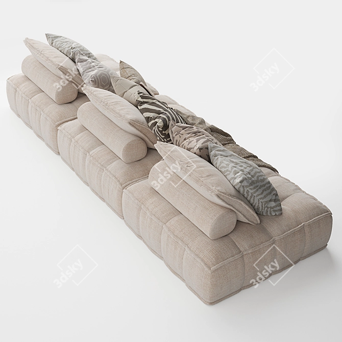 Natural Uniqwa Collins 3-Seater Sofa 3D model image 6