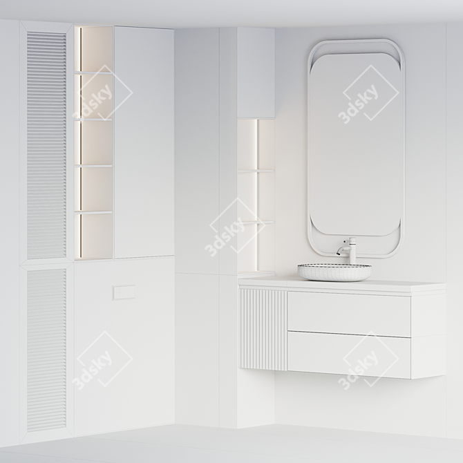 Modern Bathroom Furniture 3D Model 3D model image 6