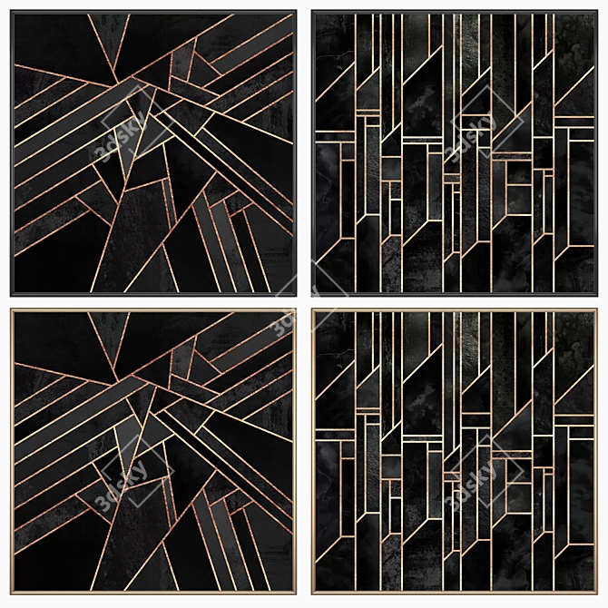 Artwork Set with Multiple Frames 3D model image 2