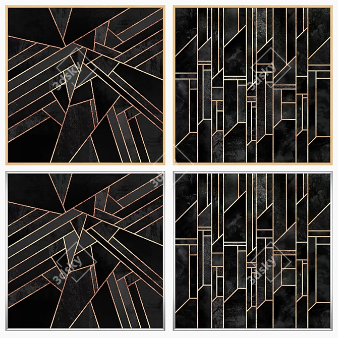 Artwork Set with Multiple Frames 3D model image 3