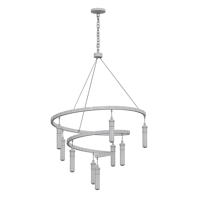Tranquil 10-Light Flat Black Chandelier 3D model image 2