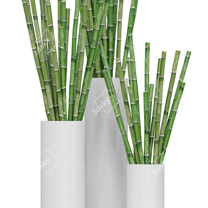 Artistic Bamboo Sculpture Display Piece 3D model image 2