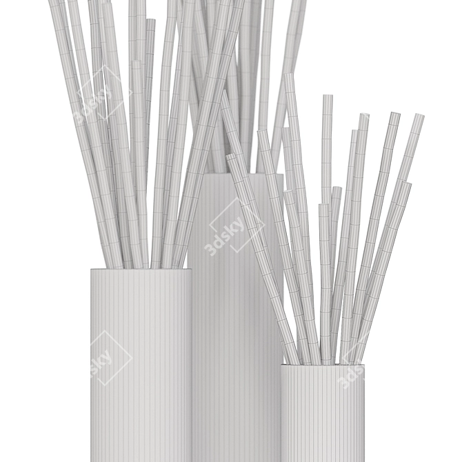 Artistic Bamboo Sculpture Display Piece 3D model image 5