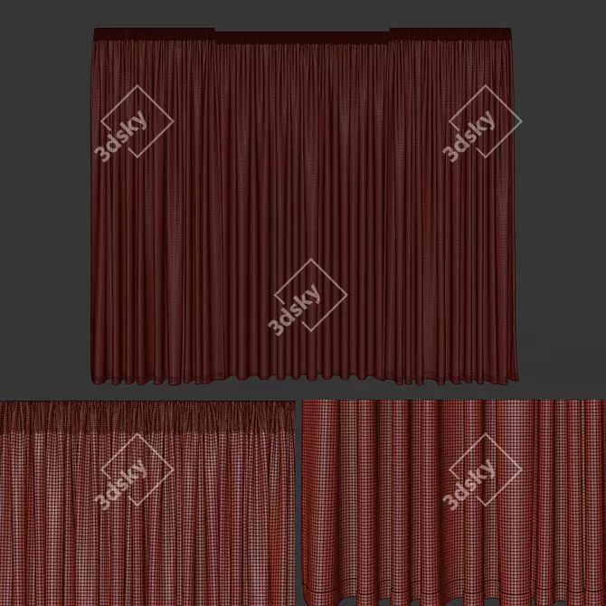 Curtains & Tulle Fabric Collection 3D model image 6