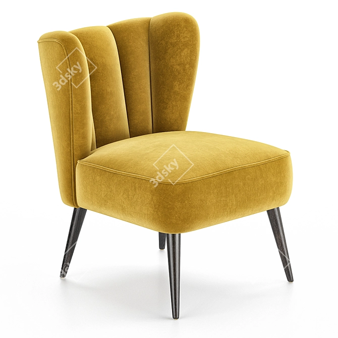 Velvet Chair 3D Model Set 3D model image 1