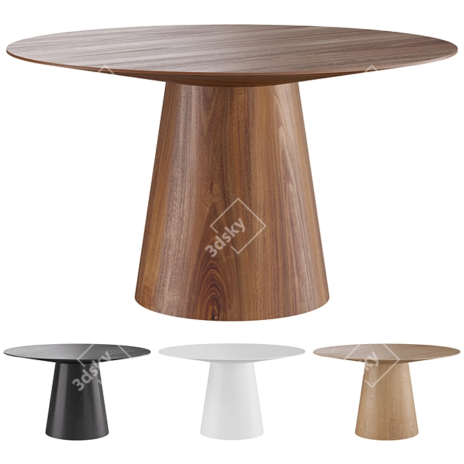 Wesley Round Dining Table, 53 3D model image 1