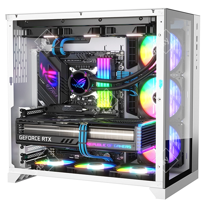 Powerhouse Gaming PC, V-Ray 3D Model 3D model image 3