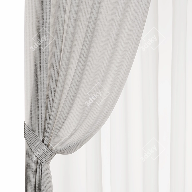 Adaptable Curtain with Tieback 3D model image 2