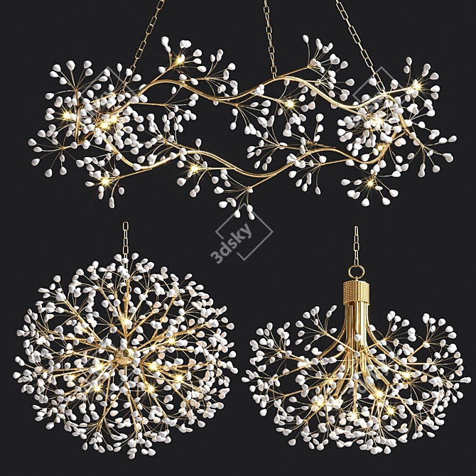 Modern Effervescent Spray Chandelier 3D model image 1