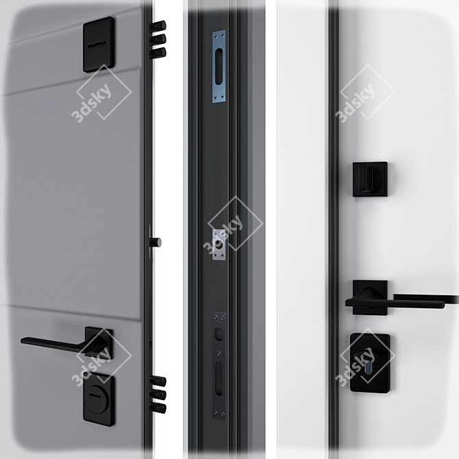 Moderna Metal Entrance Door Kit 3D model image 2
