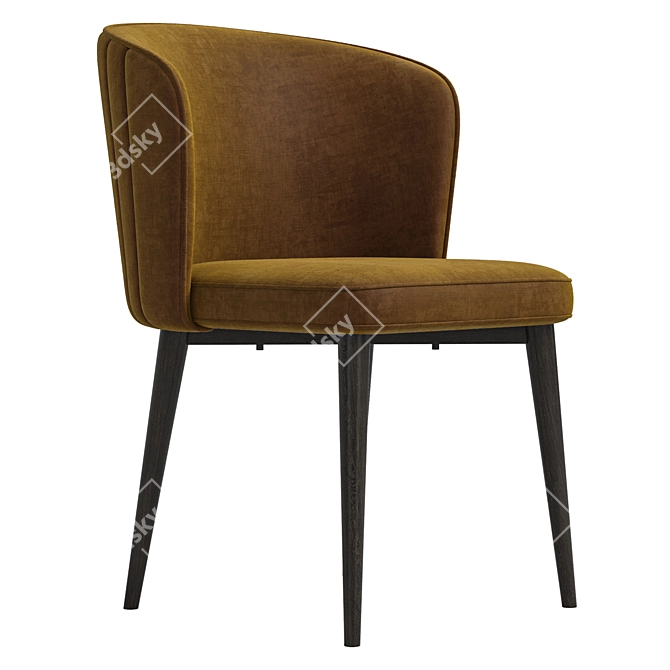 Contemporary Claude Fabric Dining Seating 3D model image 3