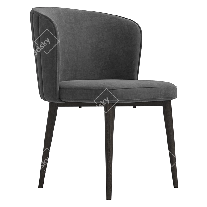 Contemporary Claude Fabric Dining Seating 3D model image 5