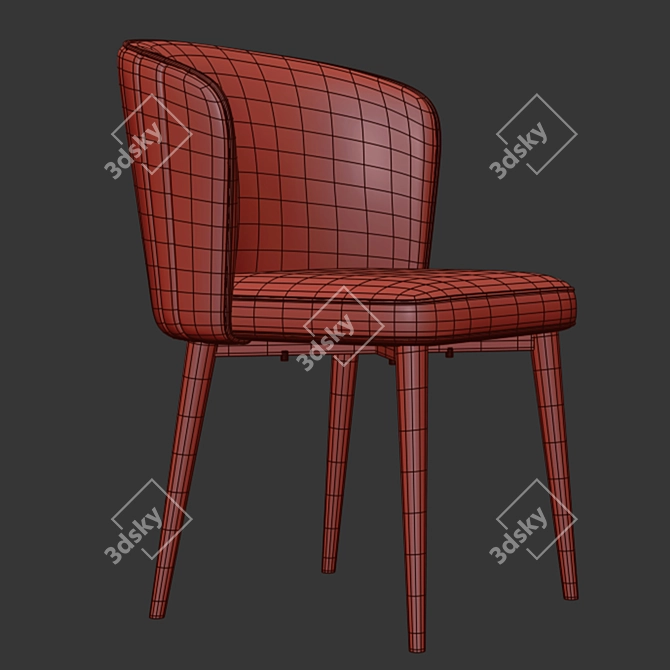 Contemporary Claude Fabric Dining Seating 3D model image 7