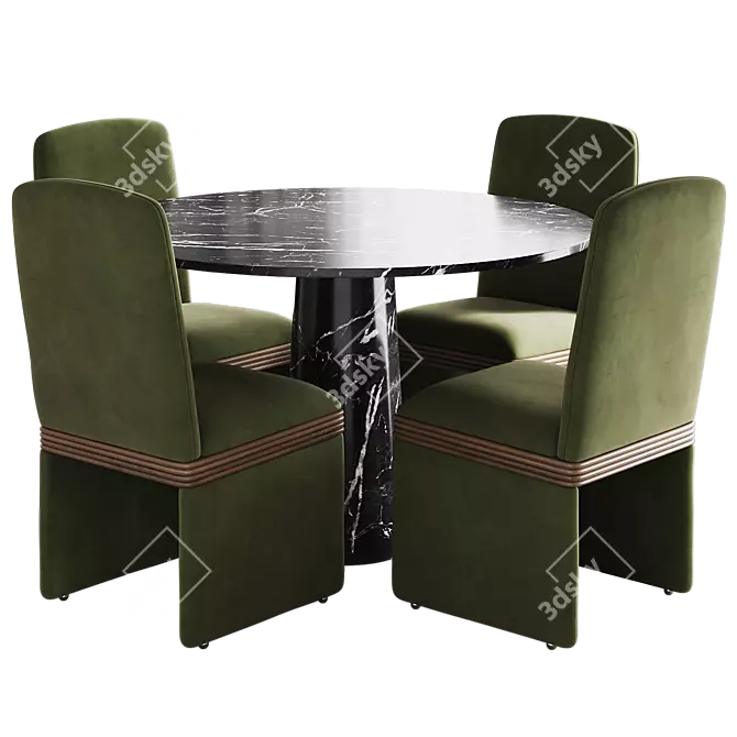 Elegant Pirouette Table & Rhodes Chair 3D model image 1