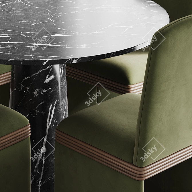 Elegant Pirouette Table & Rhodes Chair 3D model image 3