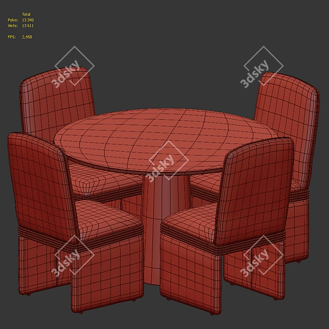 Elegant Pirouette Table & Rhodes Chair 3D model image 5