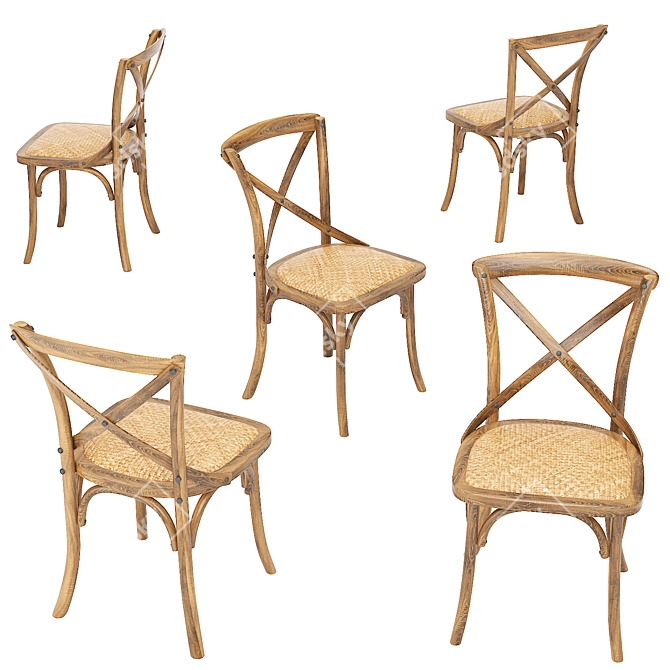 Modern Beige Chair: Cross Country 3D model image 5