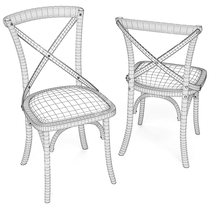 Modern Beige Chair: Cross Country 3D model image 6