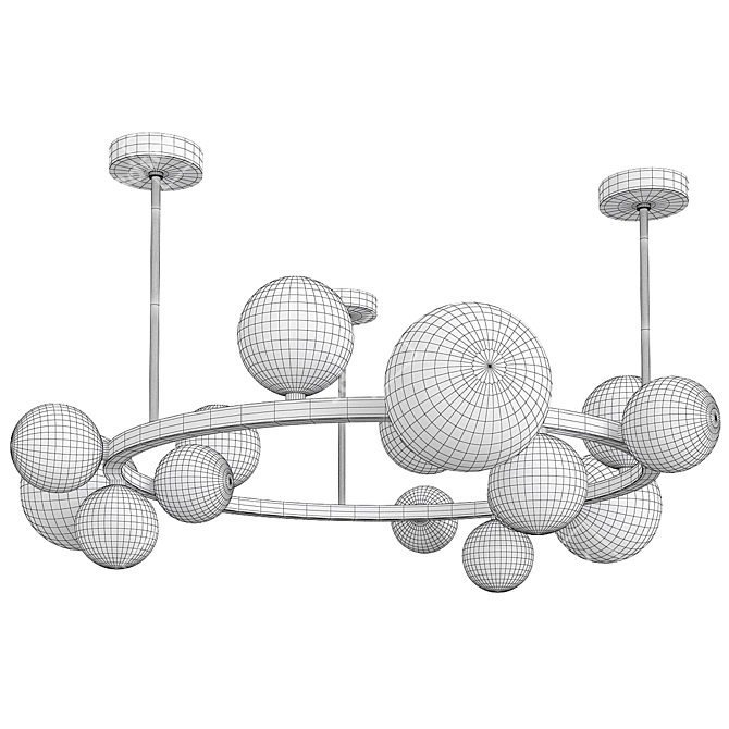 Elegant Gold Ceiling Fixture 3D model image 3