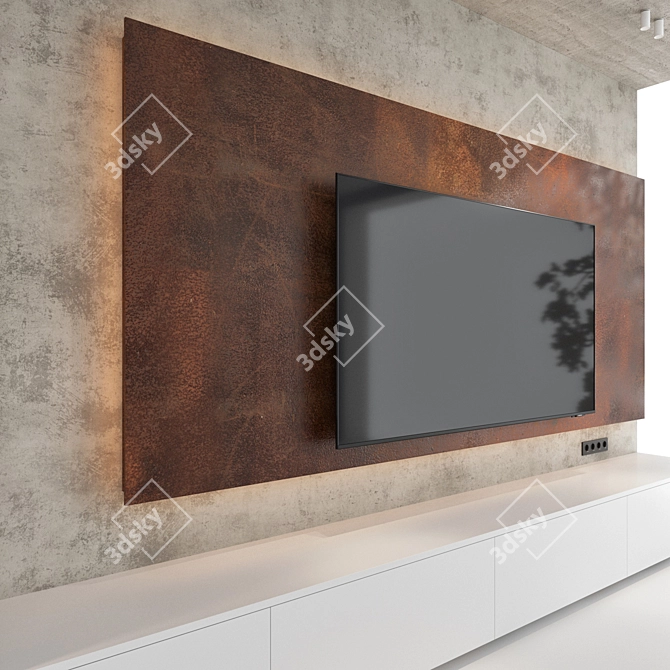 Samsung AU8000 85" 3D TV Wall Set 3D model image 6