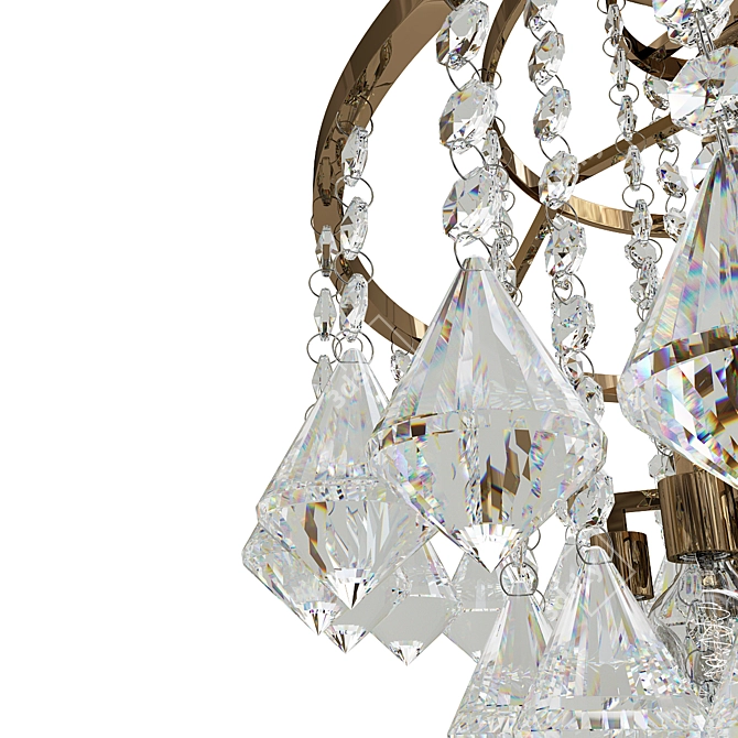 Exquisite Art Deco Crystal Chandelier 3D model image 2