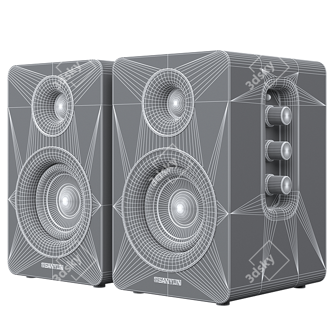 Sanyun SW208 Bluetooth Bookshelf Speakers 3D model image 7