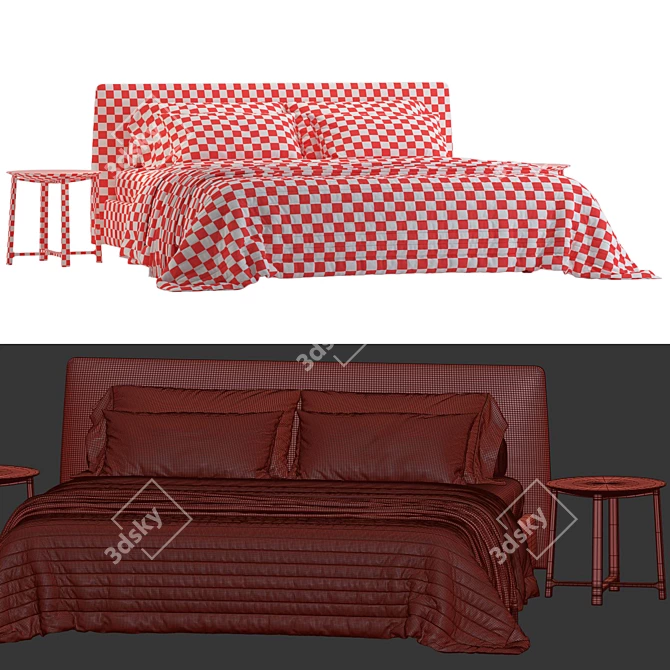 Jacqueline Bed No.2 3D Model 3D model image 3