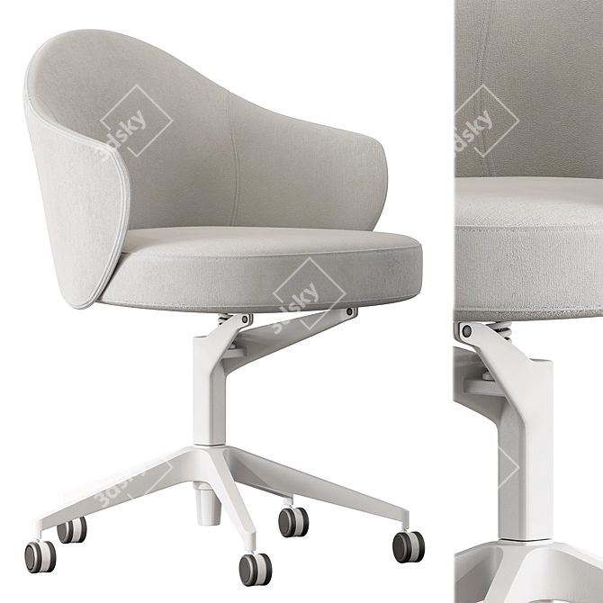 6-Color Office Chair Set 3D model image 6