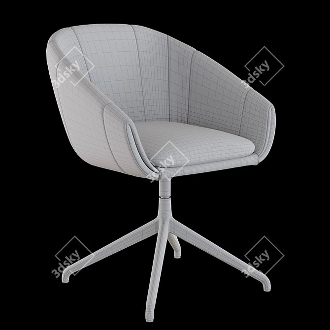 Sleek Luna Swivel Chair 3D 3D model image 5